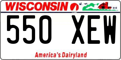 WI license plate 550XEW