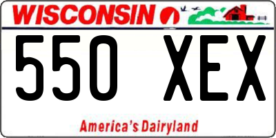 WI license plate 550XEX