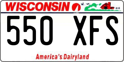 WI license plate 550XFS
