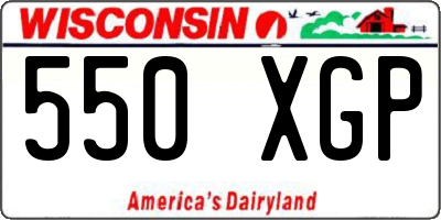 WI license plate 550XGP