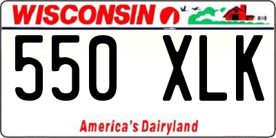 WI license plate 550XLK