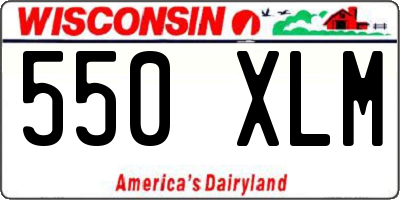 WI license plate 550XLM