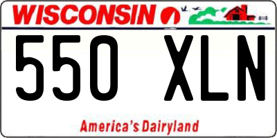 WI license plate 550XLN