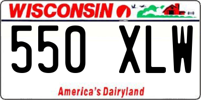 WI license plate 550XLW