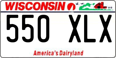 WI license plate 550XLX