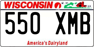 WI license plate 550XMB