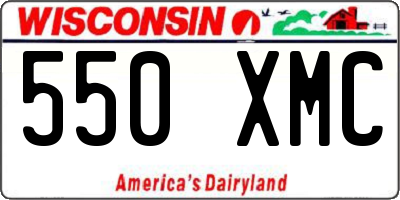 WI license plate 550XMC