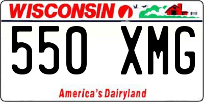 WI license plate 550XMG