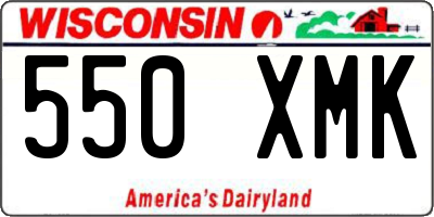 WI license plate 550XMK