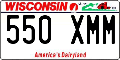 WI license plate 550XMM