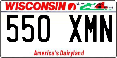 WI license plate 550XMN