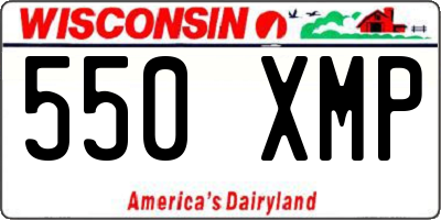 WI license plate 550XMP