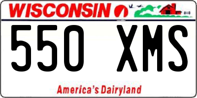 WI license plate 550XMS