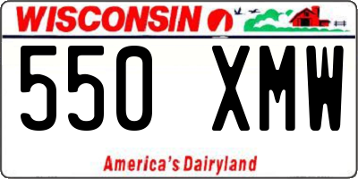 WI license plate 550XMW
