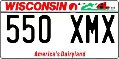 WI license plate 550XMX