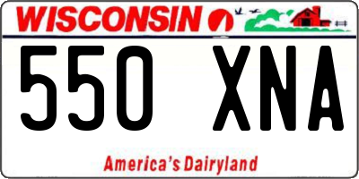 WI license plate 550XNA
