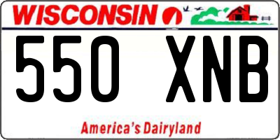 WI license plate 550XNB