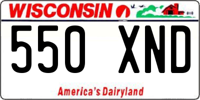 WI license plate 550XND