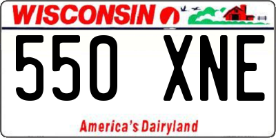 WI license plate 550XNE