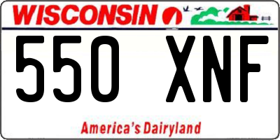 WI license plate 550XNF