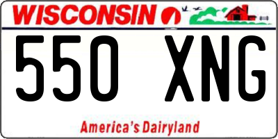 WI license plate 550XNG