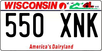 WI license plate 550XNK