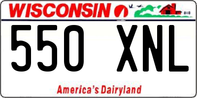 WI license plate 550XNL