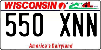 WI license plate 550XNN