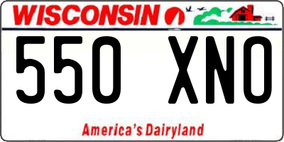 WI license plate 550XNO