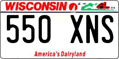 WI license plate 550XNS