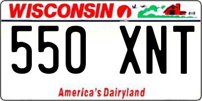 WI license plate 550XNT
