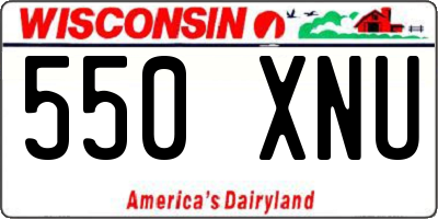 WI license plate 550XNU