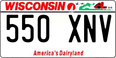 WI license plate 550XNV