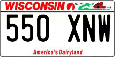 WI license plate 550XNW
