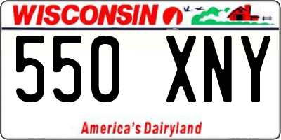 WI license plate 550XNY