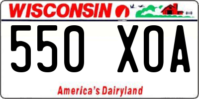 WI license plate 550XOA