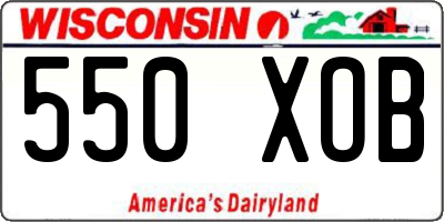 WI license plate 550XOB