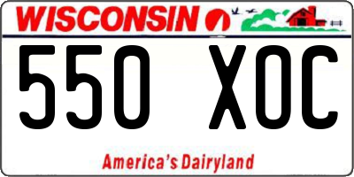 WI license plate 550XOC