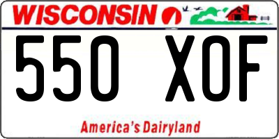 WI license plate 550XOF