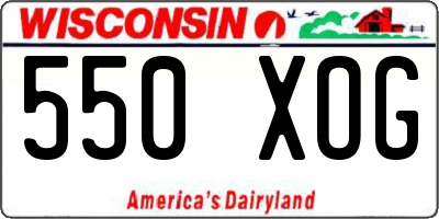 WI license plate 550XOG