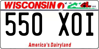 WI license plate 550XOI