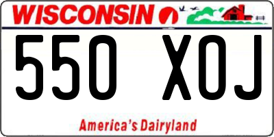 WI license plate 550XOJ