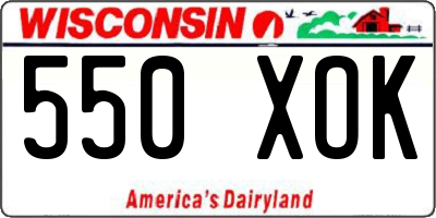 WI license plate 550XOK
