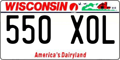 WI license plate 550XOL