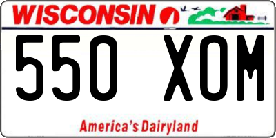 WI license plate 550XOM