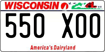 WI license plate 550XOO