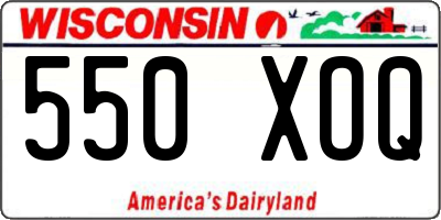 WI license plate 550XOQ