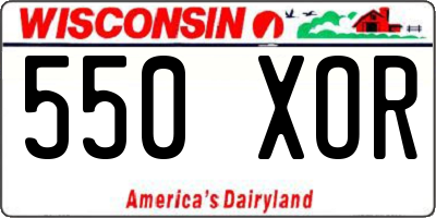 WI license plate 550XOR