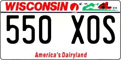 WI license plate 550XOS
