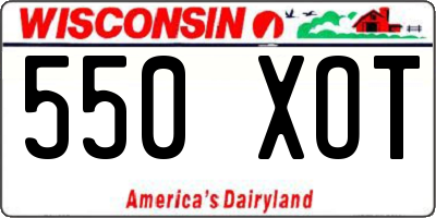 WI license plate 550XOT